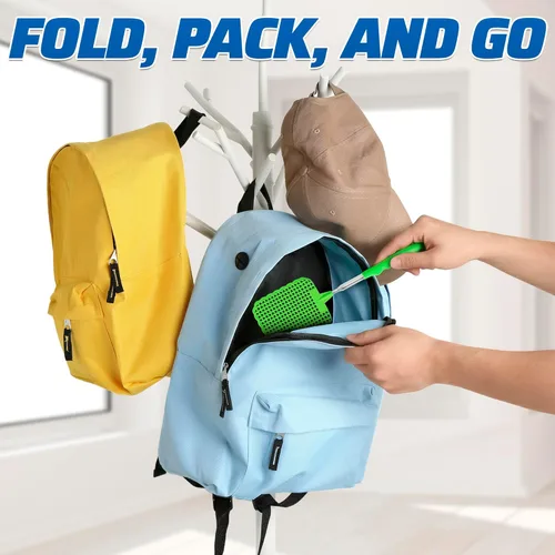 Vista 5 de Paquete de 3 matamoscas telescópico con mango extensible de acero inoxidable de 28.6 pulgadas, matamoscas manual para uso en interiores