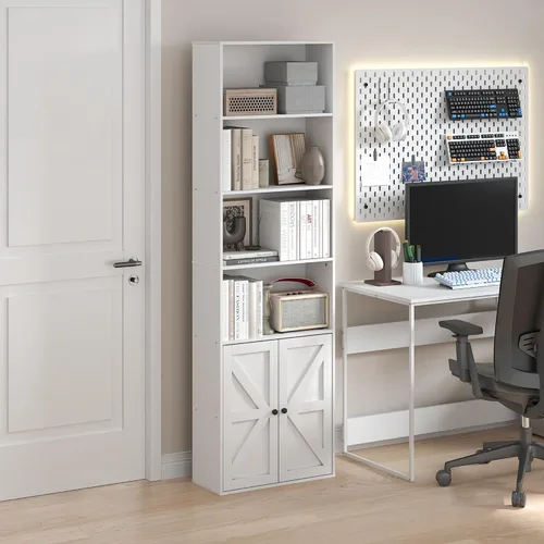 Vista 41 de Furinno Jaya Simply Home Librería abierta de 6 niveles, roble francés