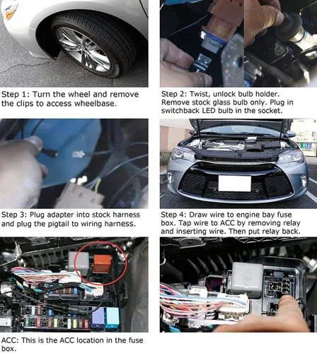 Vista 6 de iJDMTOY (2) 42-SMD luces LED de alta potencia de circulación diurna/kit de conversión de luces de señal de giro para Toyota Camry Le se o edición