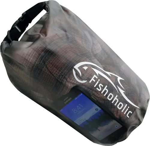 Vista 9 de Fishoholic Bolsa seca – Bolsas de equipo impermeables – Broche a prueba de fallas – Hecho resistente y duradero para kayak, barco, pesca GRY