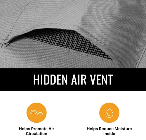 Vista 6 de Funda de sofá para exteriores, funda impermeable para muebles de patio, funda de sofá biplaza de 48 x 32.5 x 31 pulgadas, color gris