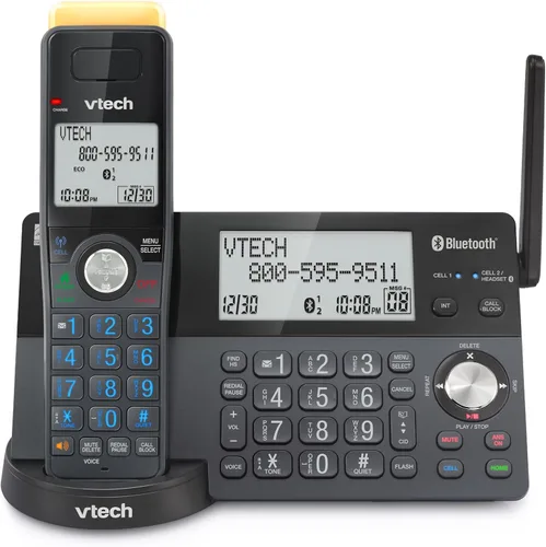 Vista 14 de VTech IS8128-51 - Teléfono inalámbrico DECT 6.0 de 5 manos con alcance superlargo para el hogar, con contestador automático, alcance de hasta 2300
