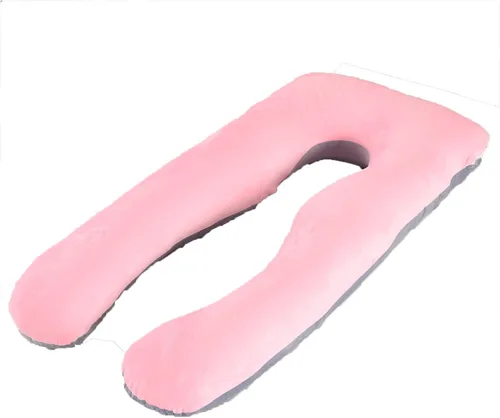 Vista 17 de Almohada de embarazo grande en forma de U de cuerpo completo con funda de almohada de algodón reemplazable y lavable para mujeres embarazadas que