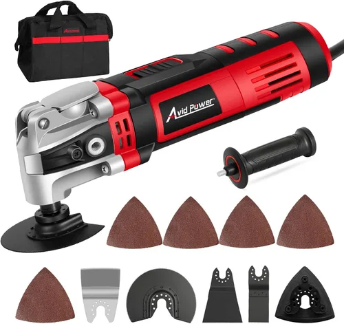 Vista 10 de AVID POWER Herramienta oscilante, multiherramienta oscilante de 3.5 amperios con ángulo de oscilación de 4.5°, 6 velocidades variables y 13