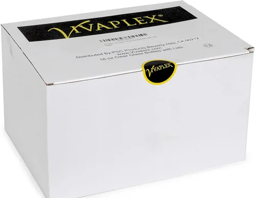 Vista 2 de Vivaplex, 12, botellas de vidrio transparentes, de 16 onzas, con tapas