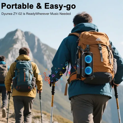 Vista 7 de Altavoz Bluetooth con sonido estéreo HD de 360°, nuevo altavoz inalámbrico portátil IPX7 impermeable, llamada HD, emparejamiento TWS, micrófono