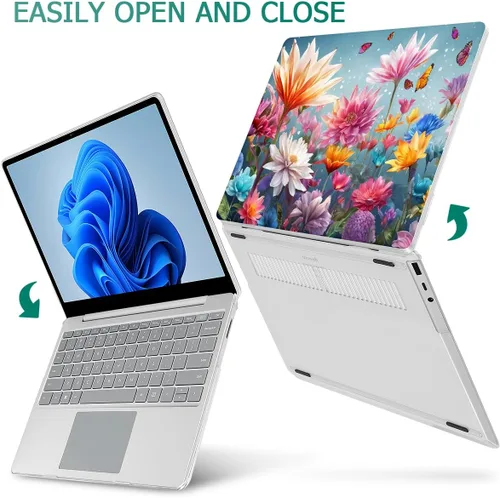 Vista 6 de Tuiklol Funda para portátil Microsoft Surface de 13.5 pulgadas con reposamanos de metal, carcasa rígida con protector de pantalla y cubierta