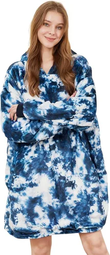 Vista 21 de Felicigeely Blanket Hoodie Wearable Blanket Sweatshirt Oversized Hooded Blanket Sweater Gift for Women