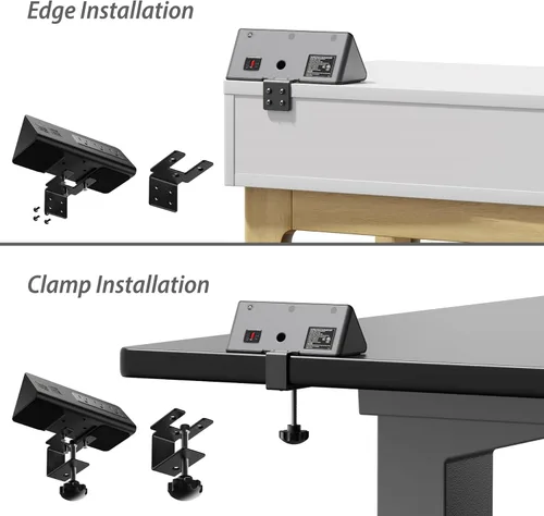 Vista 8 de Regletas de alimentación mejoradas para montaje con abrazadera de borde de escritorio con puertos USB, puerto USB-C de carga rápida PD20 W y 3