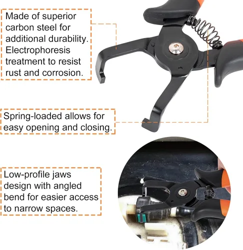 Vista 3 de PLATATO EVAP y herramienta de desconexión de línea de combustible Alicates de desconexión eléctrica Alicates universales de conector eléctrico