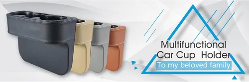 Vista 7 de Organizador Multifuncional para Asiento de Coche con Soporte para Tazas, Teléfono y Botella