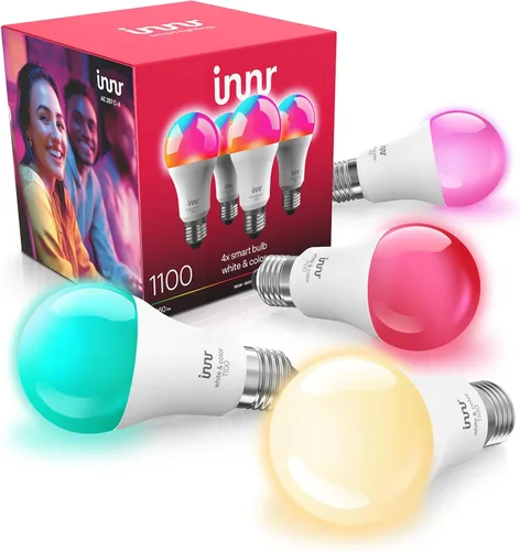 Vista 16 de innr Bombillas inteligentes, A19 Zigbee, funciona con Philips Hue* y Alexa (requiere puente), bombilla blanca suave, regulable, bombilla LED E26