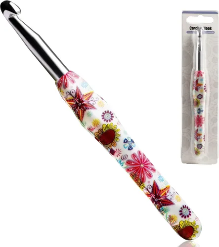 Vista 8 de Gancho de Crochet de 2.25mm, Mango Ergonómico para Manos con Artritis, Agujas de Tejer Extra Largas de Goma Suave para Principiantes y Tejido