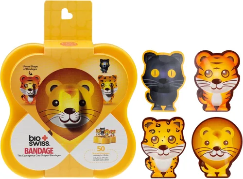 Vista 41 de BioSwiss - Venditas autoadhesivas con estampados de animales, leopardo, cebra, jirafa y tigre, estériles y sin látex para el cuidado de heridas