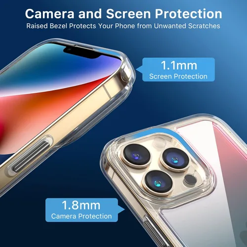 Vista 4 de MYBAT PRO - Funda transparente bicolor para iPhone 14 Pro Max, funda protectora de 6.7 pulgadas, elegante y delgada, de la serie Mood, de grado