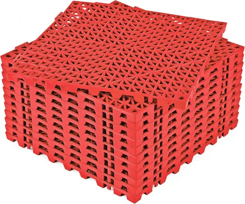 Vista 13 de ToLanbbt Cojín modular entrelazado 8P de 11.8 x 11.8 pulgadas, agujeros de drenaje de goma entrelazados antideslizantes para cubierta, ducha