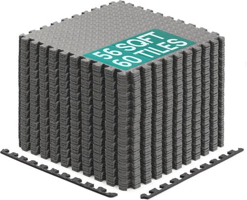 Vista 14 de Yes4All Alfombrillas Entrelazadas de EVA, Baldosas de Suelo tipo Rompecabezas, Acolchado de Suelo de Espuma con Borde para Muebles, Espacio del Negro