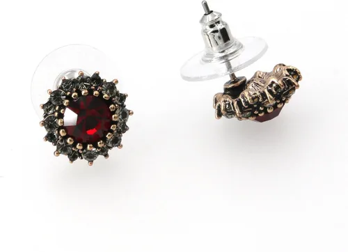 Vista 5 de Yoursfs Vintage Black Cz Stud Earrings For Women Austrian Crystal Studs Earrings Gold Plate Cut Diamond Stud Ear Cubic Zircon Jewelry Negro