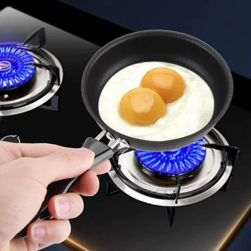 Vista 7 de TOPINCN Olla para freír, tortilla de desayuno, 4.7 in, pequeña para mini cocina, sartén de hierro, panqueques, panqueques, planta en maceta