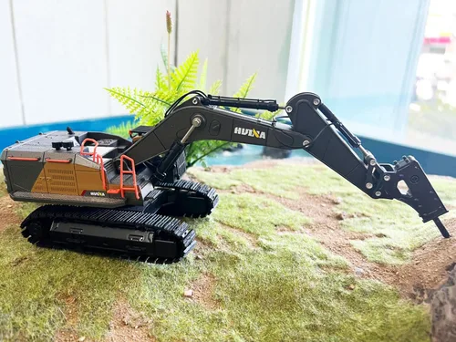 Vista 2 de Gemini&Genius Juguete de excavadora de taladro para niños, juguete de construcción de martillo de impacto a escala 150, taladro con orugas