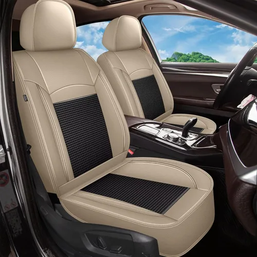 2 Fundas de Asiento Delantero Compatibles con Subaru Impreza 2012-2023 2024 2025: Fundas de Asiento de Coche de Cuero Impermeables de Seda de Hielo