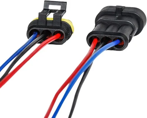 Vista 6 de HIFROM Kit de 10 pines macho y hembra para coche, impermeable, conectores eléctricos, kit de enchufe con cable de 7.9 in calibre AWG marino