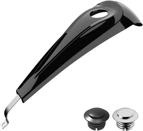 Vista 54 de Consola de tanque de perfil bajo para Harley Touring 2008+, whisky ámbar, panel de combustible de tablero liso y tapa de tanque de gasolina cromada