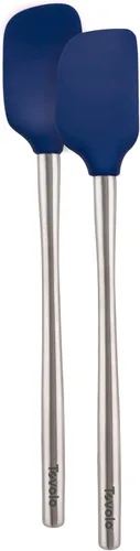 Vista 6 de Tovolo Flex-Core - Espátula con mango de acero inoxidable, cabeza de silicona resistente al calor y libre de BPA, segura para sartenes de hierro