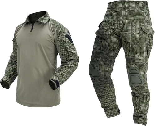 Vista 9 de IDOGEAR Conjunto de uniformes de combate G3 para hombre con rodilleras y coderas, ropa de camuflaje