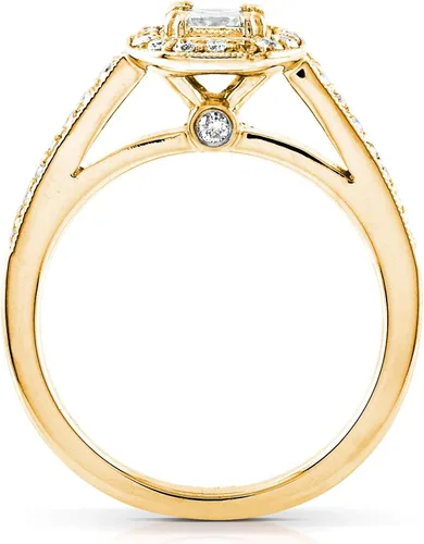 Vista 4 de Kobelli Anillo de compromiso de diamante de corte Asscher de 12 quilates (quilates) en oro amarillo de 14 quilates