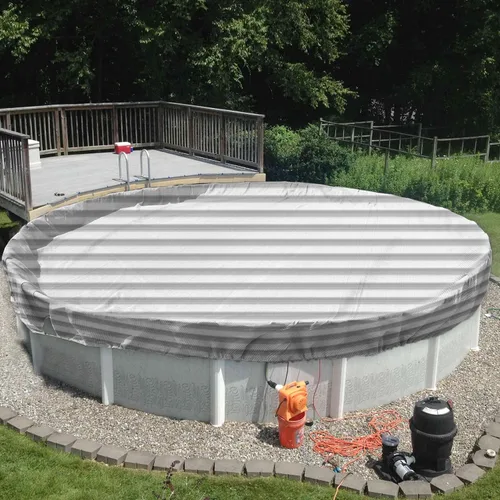 Vista 17 de TANG Cubiertas redondas de 10 pies para piscina de 6 pies para tanque redondo sobre el suelo, cubiertas de piscina de hojas de invierno