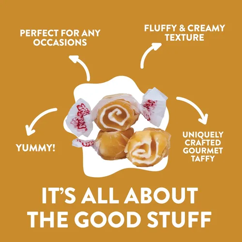 Vista 4 de Taffy Town Caramelo de agua salada, remolinos de caramelo, 2.5 libras