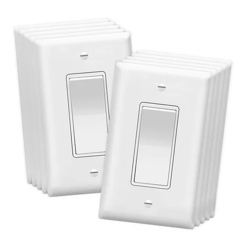 Vista 18 de ENERLITES - Interruptor de palanca decorativo de encendido/apagado con placas de pared, unipolar, 3 cables, tornillo de conexión a tierra, grado