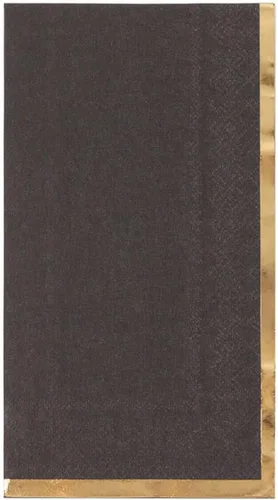 Vista 7 de Efavormart - Paquete de 50 servilletas de papel desechables de 2 capas con borde de lámina dorada, color negro