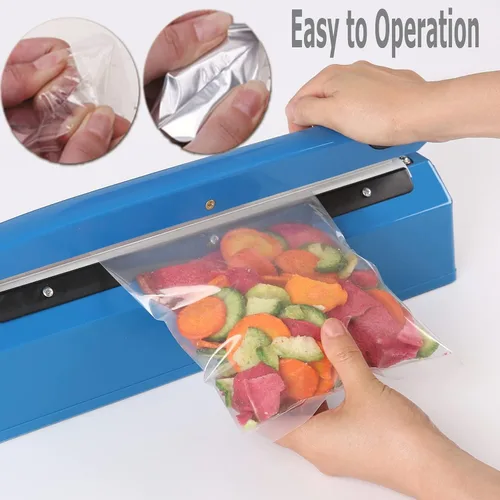 Vista 3 de Sellador térmico de impulso de 8 pulgadas, máquina de polietileno manual para bolsas de plástico PE PP bolsas con agarre adicional de elemento