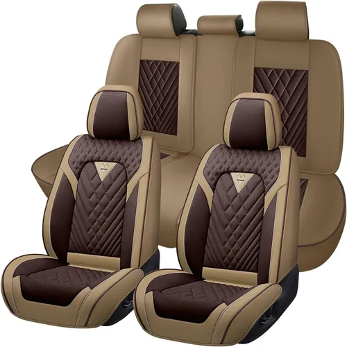 Vista 10 de Fundas de asiento de automóvil para Nissan Murano 2003-2026, juego completo de fundas de asiento de cuero de napa impermeables, protector de asiento