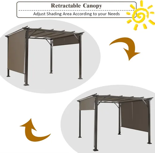 Vista 4 de DORTALA 2 toldos universales de repuesto para estructura de pérgola, de 16 x 4 pies, cubierta de poliéster impermeable para uso duradero