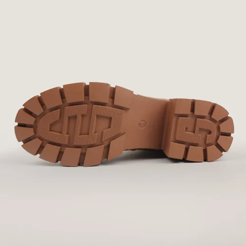 Vista 6 de Hawkwell Botas Chelsea de plataforma para mujer, botines gruesos con tacón de bloque elástico, suela de lengüeta