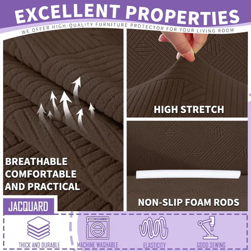 Vista 3 de ZNSAYOTX 2026 Funda de silla a rayas de 2 piezas (79 cm - 117 cm), funda de sillón elástica gruesa con banda elástica antideslizante y lazos