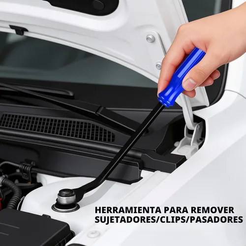 Vista 5 de Kit de herramientas de eliminación de molduras de automóvil, herramienta de extracción de clips automáticos para panel de puerta, azul