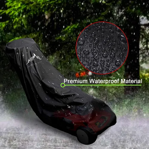 Vista 9 de Himal Outdoors Funda para cortacésped, poliéster 600D resistente al agua, protección UV, ajuste universal con cordón y funda de almacenamiento