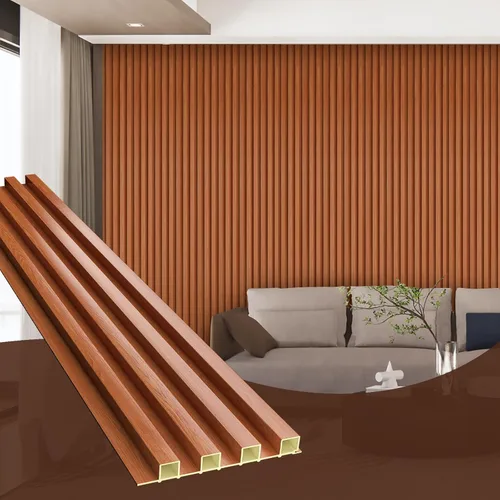 Vista 12 de OUZUGIE WPC Paneles de Pared de Listones Acústicos, Paquete de 8 de 96 x 6 Pulgadas Paneles de Pared 3D para Decoración de Pared Interior, Sala