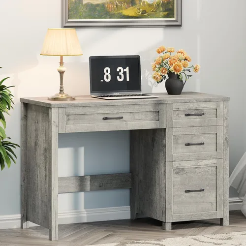 Vista 10 de Befrases Farmhouse 47" Executive Desk with 3 Storage Drawers, Wood Computer Desk with File Drawer, Workstation for Home Office, Study