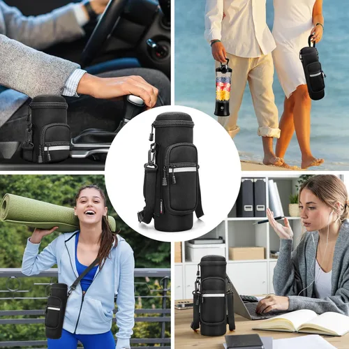 Vista 7 de Licuadora Portátil con Estuche de Transporte Aislado y Libro de Recetas - Licuadora Personal Recargable USB-C de 20 OZ para Batidos y Bebidas