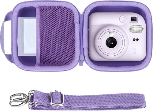 Vista 12 de Lebakort Funda de almacenamiento compatible con cámara instantánea Fujifilm Instax Mini 12/11 (funda rosa rubor)