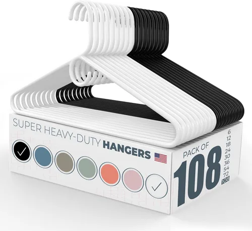 Vista 70 de Perchas Neaties de plástico muy duro, perchas de plástico para la ropa, ideales para el uso diario, perchas estándar para la ropa, hechas en EE.UU.