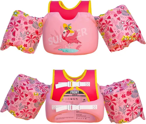 Dark Lightning Chaleco de natación para niños de 2, 3, 4, 5, 6 y 7 años, flotadores para niños pequeños con alas de brazo de 30 a 50 libras, chaleco