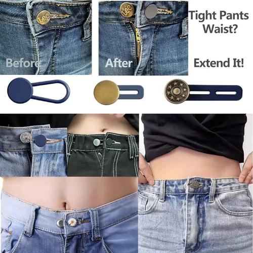 Vista 4 de Extensores de botón para jeans, extensor de botón KAJUDA Pants - Extensión instantánea de cintura - Extensores de cintura ajustables para hombres