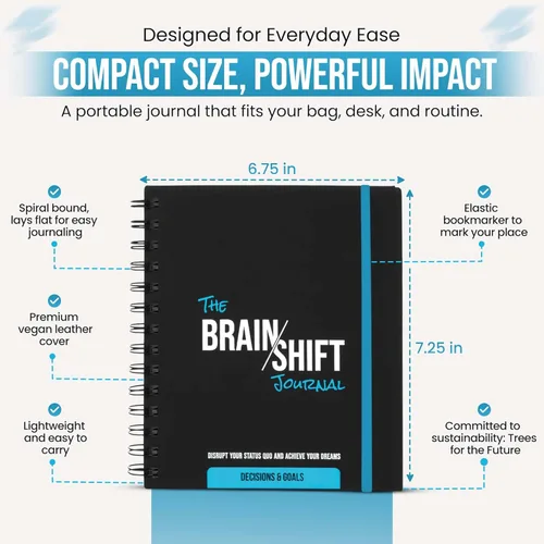 Vista 6 de The Behavior Shift Brain Shift Journal: Decisiones y objetivos - Planificador de productividad con indicaciones guiadas para crecimiento personal