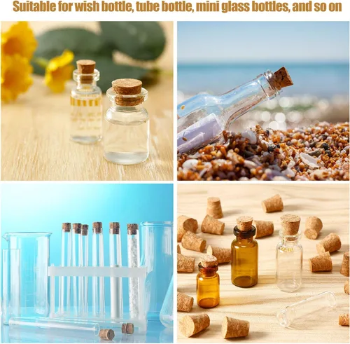 Vista 5 de Jetec 350 tapones pequeños de corcho, mini tapones de corcho cónicos, tapas de botellas de vidrio para proyectos de manualidades (0.4 x 0.3 pulgadas)